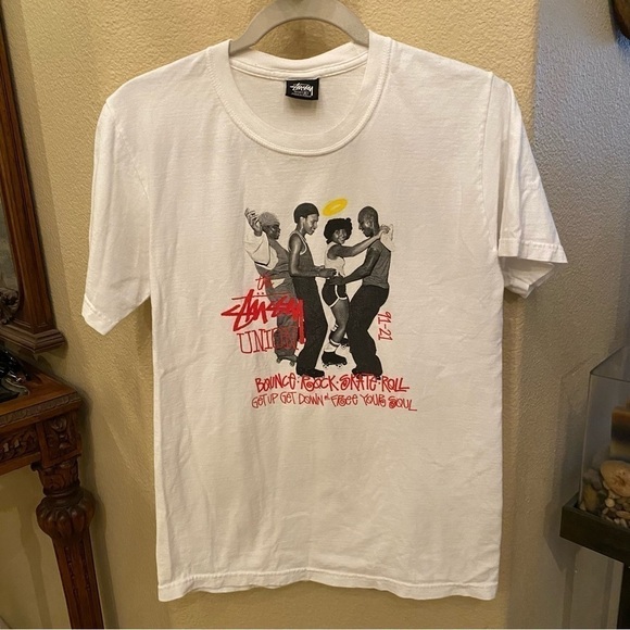 Rare* STUSSY x UNION Graphic White T-Shirt Size Small-Unisex